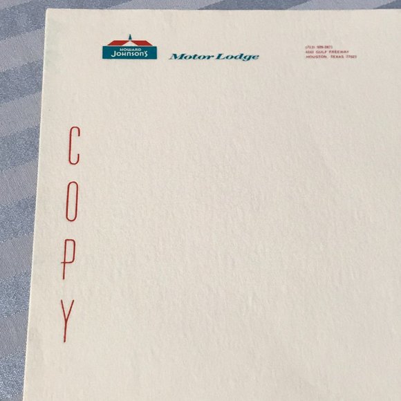 Vtg 70s Hojo Motor Lodge Letterhead & Copy Paper - Picture 4 of 8